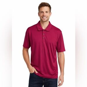 Pebble Beach Golf Polo Shirt Fuchsia Pink Mens Large Performance Casual